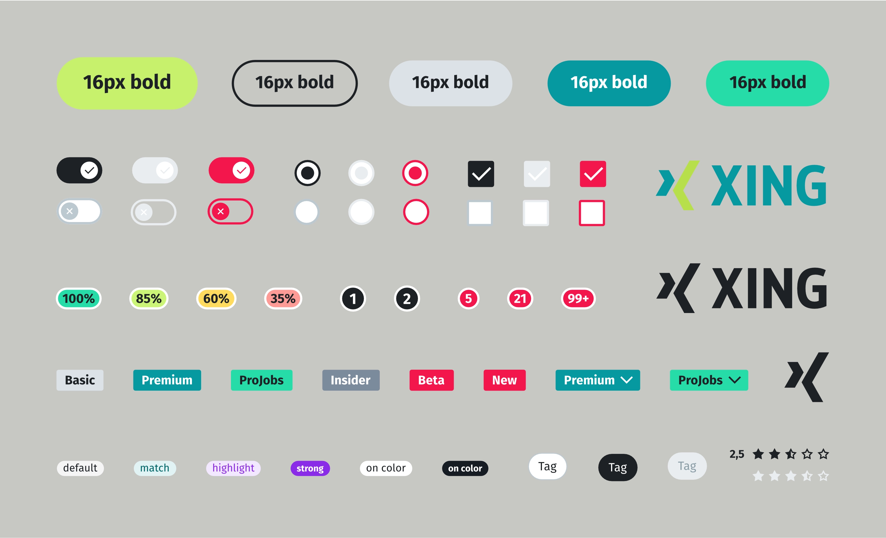 XING Design System component overview